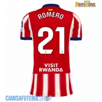 Camisa de time de futebol Atletico Madrid Cristian Romero #21 Replicas 1º Equipamento Feminina 2026-27 Manga Curta
